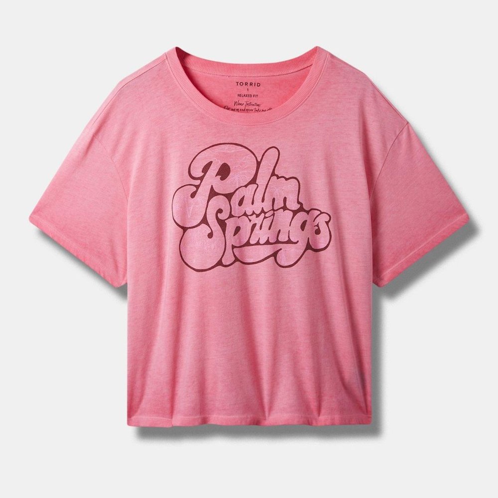 Torrid Palm Springs Relaxed Fit Signature Jersey Crew Neck Crop Tee Size 2 NWOT